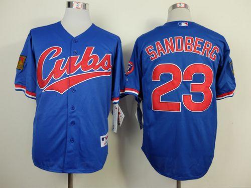 Cubs #23 Ryne Sandberg Blue 1994 Turn Back The Clock Stitched MLB Jersey - Click Image to Close